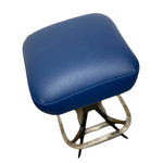 Load image into Gallery viewer, Blue cushioned stool with metal legs on a white background
