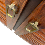 Load image into Gallery viewer, Close-up of a wooden chest with brass handles on a white background
