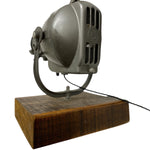 Load image into Gallery viewer, Vintage-style spotlight on a wooden base with a white background

