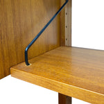 Load image into Gallery viewer, Wooden shelf with a metal bracket on a white background
