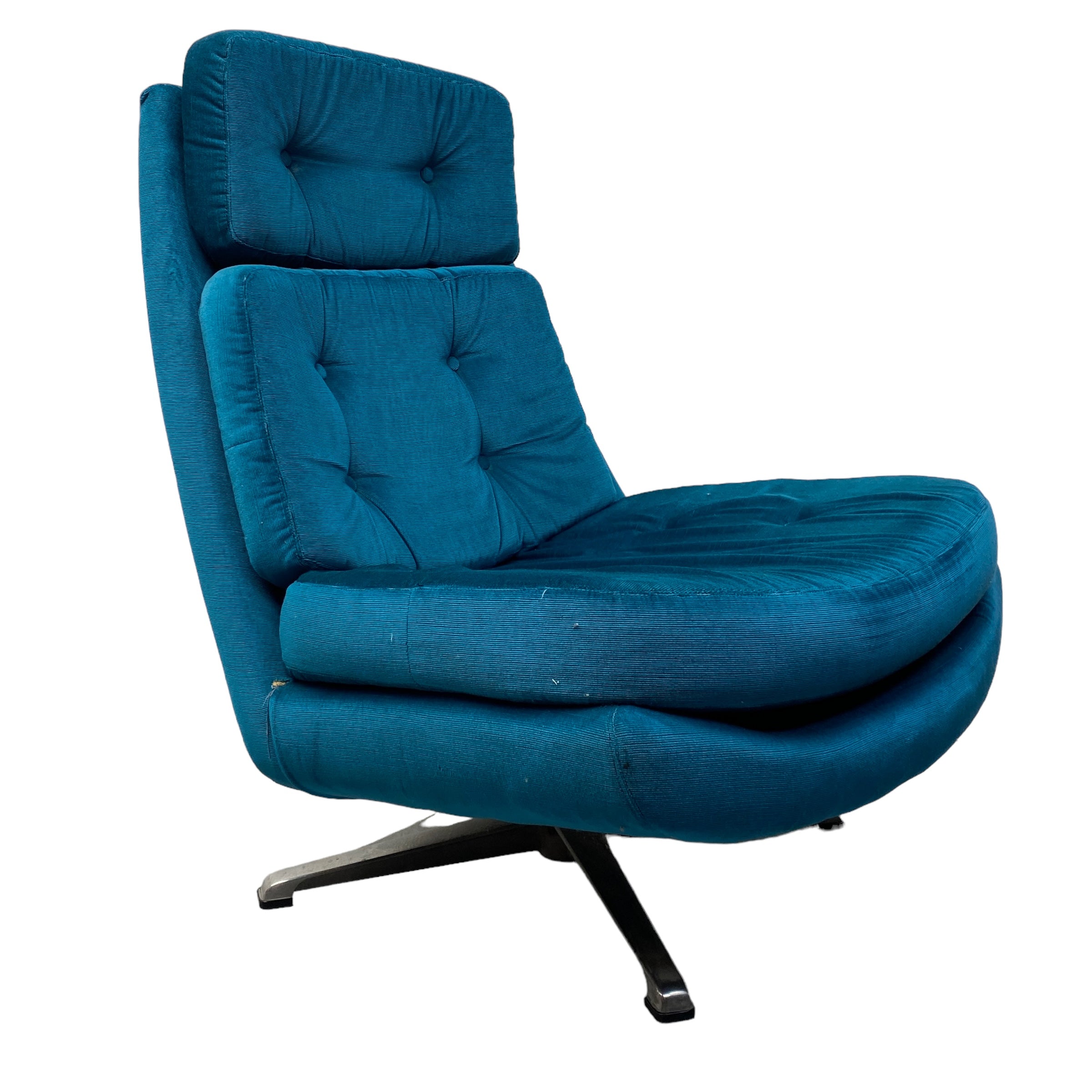 Side On Teal Lounge Chair