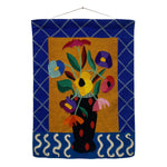 Load image into Gallery viewer, Vase Flowers Wall Hanging Vintage Wool 1980s
