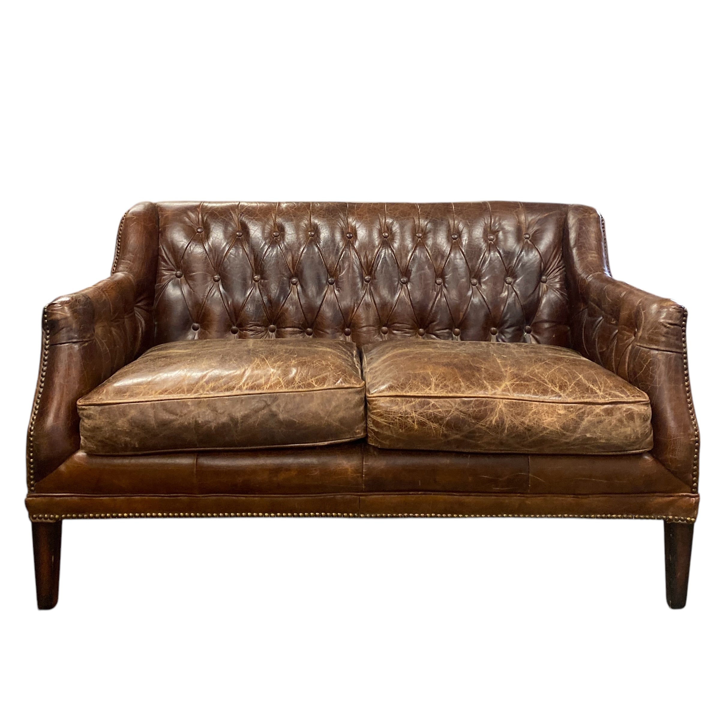 AGED LEATHER BROWN SOFA 