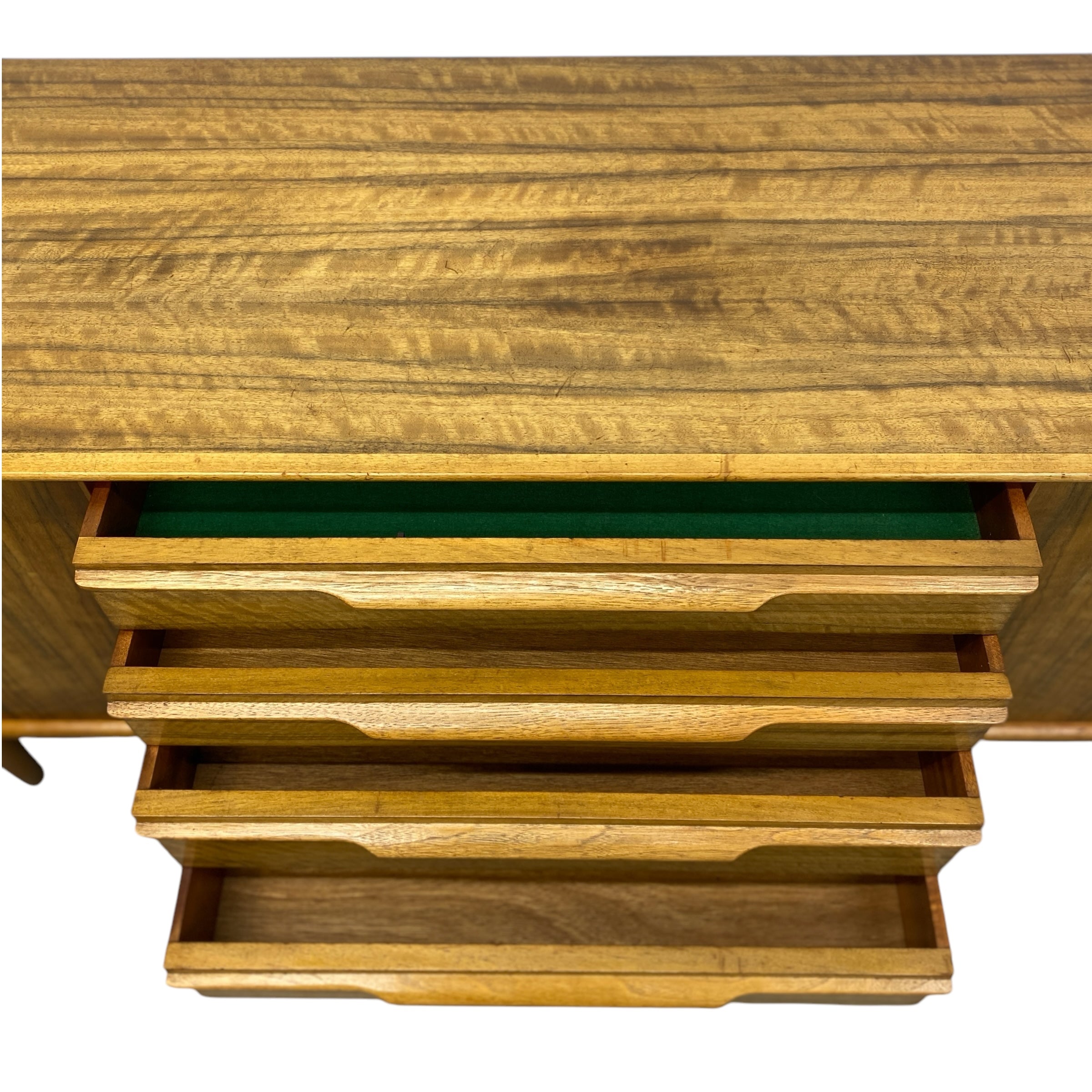 four drawers one lined green felt
