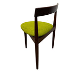 Load image into Gallery viewer, Chair with green cushioned seat and dark wooden frame on a white background
