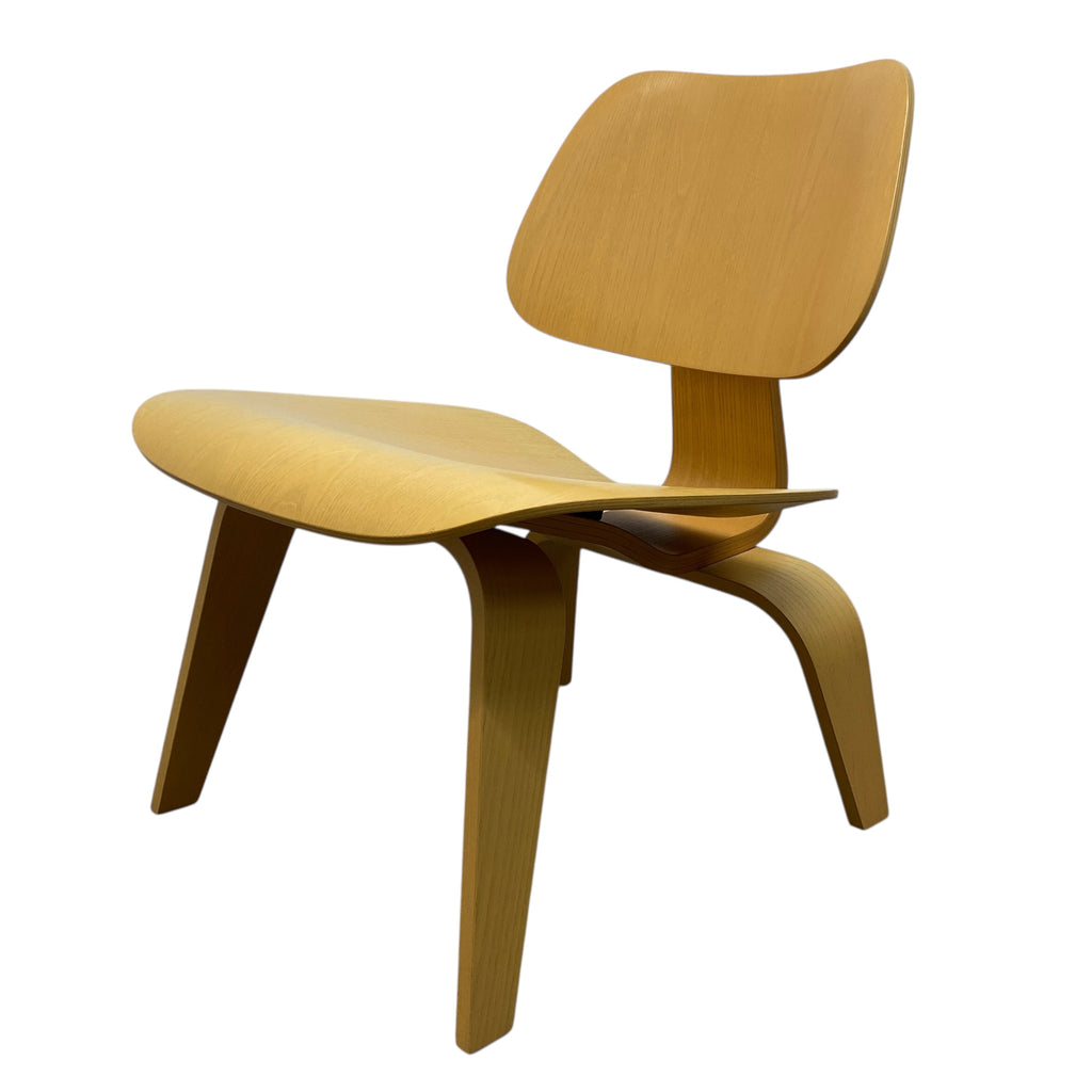 Wooden chair with a modern design on a white background