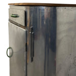 Load image into Gallery viewer, Metallic kitchen cabinet with wooden top
