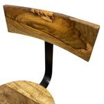 Load image into Gallery viewer, Wooden stool with a black metal leg on a white background

