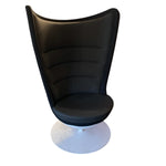 Load image into Gallery viewer, Black swivel chair on a white background
