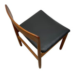 Load image into Gallery viewer, Wooden chair with a black cushion on a white background
