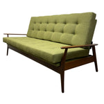 Load image into Gallery viewer, green sofa teak wood
