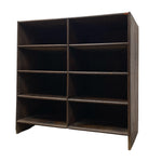 Load image into Gallery viewer, Dark wooden bookshelf with multiple shelves on a white background
