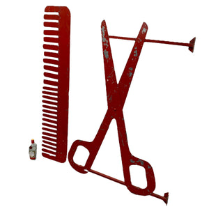 Side On Vintage Signage Barbers Hairdressers Scissors Comb