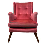 Load image into Gallery viewer, Buttoned Back rest Vintage Lounge Chair Pink Velvet
