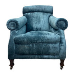 Load image into Gallery viewer, Victorian Blue Velvet Chair
