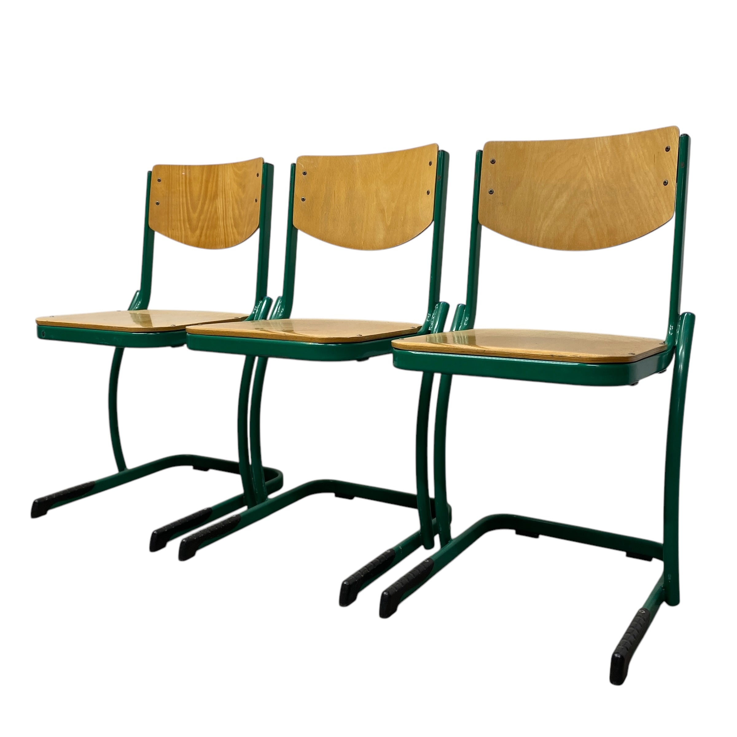three plywood chairs