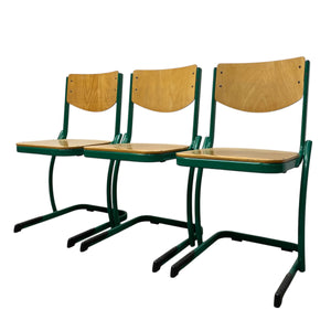 three plywood chairs
