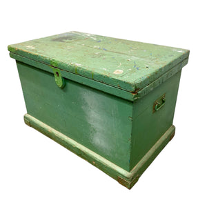 Vintage Trunk Playchest Blanket Box Green