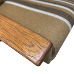 Load image into Gallery viewer, Close-up of a wooden handle on a striped fabric background

