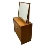 Load image into Gallery viewer, Wooden dresser with a mirror on a white background
