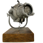 Load image into Gallery viewer, Vintage-style industrial lamp on a wooden base against a white background
