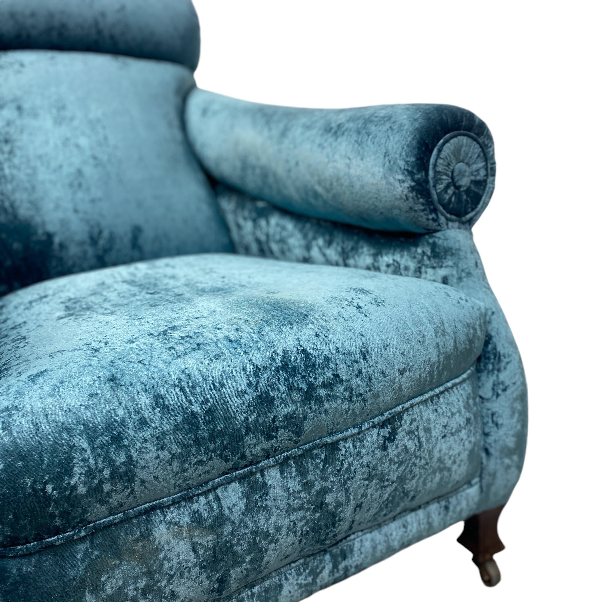 Lounge Chair Blue Velvet Victorian Country House seat