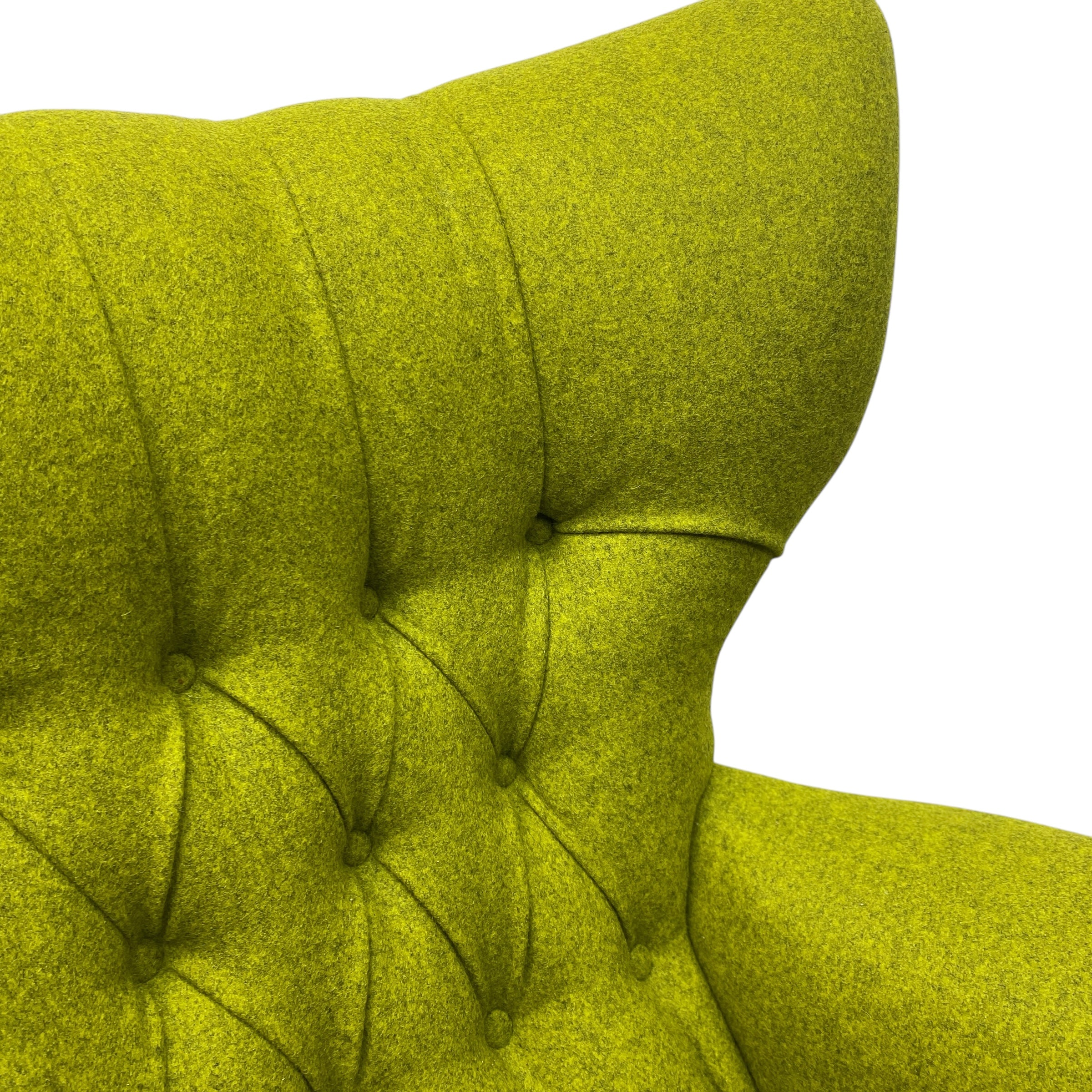 green wool chair