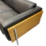 Load image into Gallery viewer, Leather Arm Habitat Forum 2 Robin Day Sofa Three Seater Brown Black
