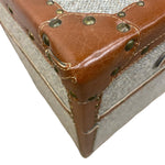 Load image into Gallery viewer, leather corner with studs on trunk
