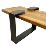 Load image into Gallery viewer, Wooden table with metal legs on a white background
