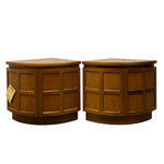 Load image into Gallery viewer, Two wooden side tables with a white background
