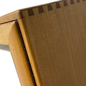 Close-up of a wooden surface with a visible grain pattern
