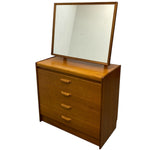Load image into Gallery viewer, Wooden dresser with mirror on a white background

