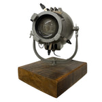 Load image into Gallery viewer, Vintage-style industrial lamp on a wooden base with a white background

