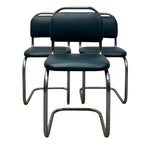 Load image into Gallery viewer, three Desk Chairs Industrial Tubular Steel Leather
