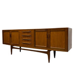 Load image into Gallery viewer, Wooden sideboard with cabinets and drawers on a white background

