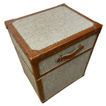 Load image into Gallery viewer, tweed and leather trunk
