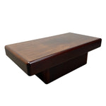 Load image into Gallery viewer, Wooden COFFEE TABLE with a dark brown finish on a white background
