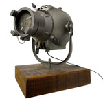 Load image into Gallery viewer, Vintage-style industrial lamp on a wooden base with a white background
