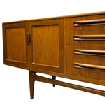 Load image into Gallery viewer, G Plan Wooden sideboard with two doors and multiple drawers on a white background
