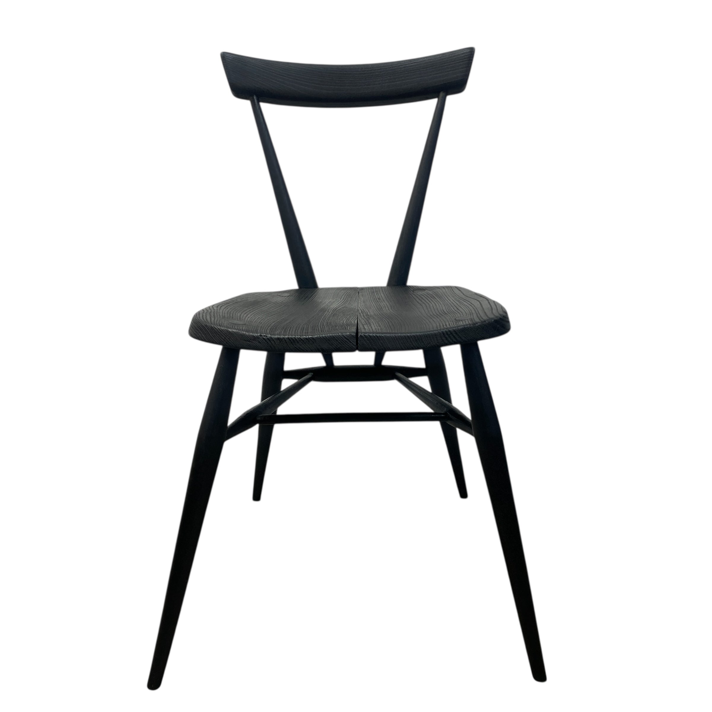 Black wooden chair on a white background