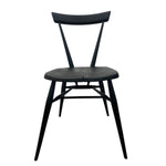 Load image into Gallery viewer, Black wooden chair on a white background
