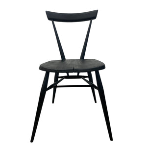 Black wooden chair on a white background