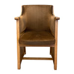 Load image into Gallery viewer, Brown upholstered chair with wooden frame on a white background
