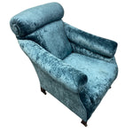 Load image into Gallery viewer, back rest Lounge Chair Blue Velvet Victorian Country House
