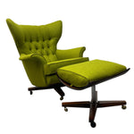 Load image into Gallery viewer, Lounge Chair Ottoman 1960&#39;s G Plan Blofeld 6250 Teak Swivel Bases
