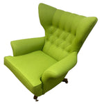 Load image into Gallery viewer, Green armchair with tufted backrest on a white background
