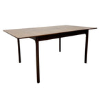 Load image into Gallery viewer, Wooden dining table with dark legs on a white background
