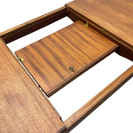 Load image into Gallery viewer, Wooden table with an open drawer on a white background
