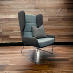 Load image into Gallery viewer, Blue Grey Naughtone Hush Lounge Chair Wool Herman Miller Group
